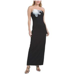 RENE BY RENE RUIZ Strapless Floral Applique Dress